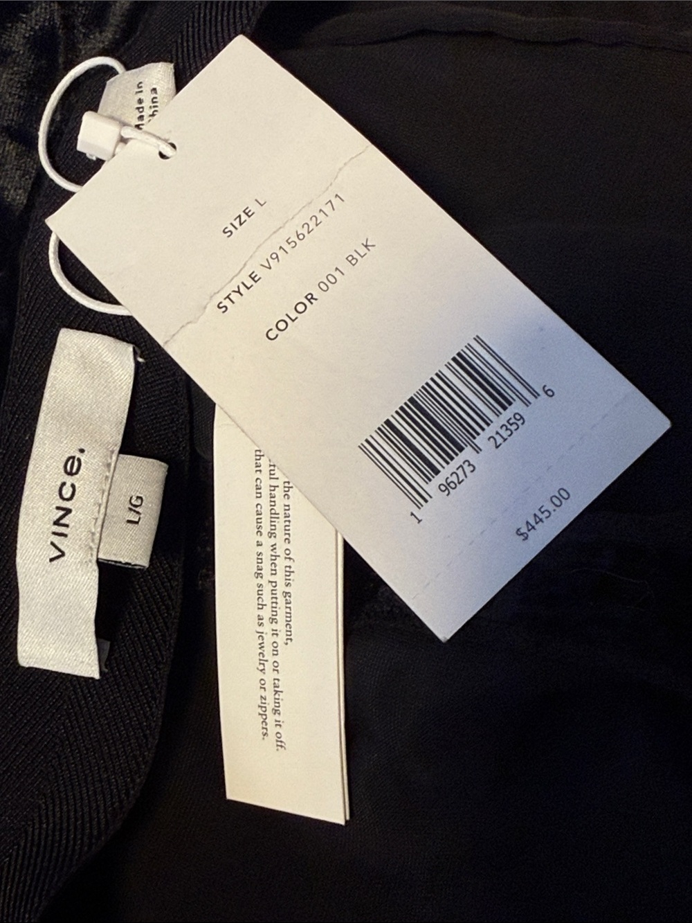 Vince black velvet wide leg pant NWT Size L/G - Picture 11 of 13